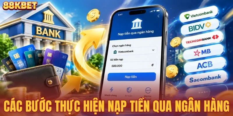 Các bước thực hiện nạp tiền qua ngân hàng
