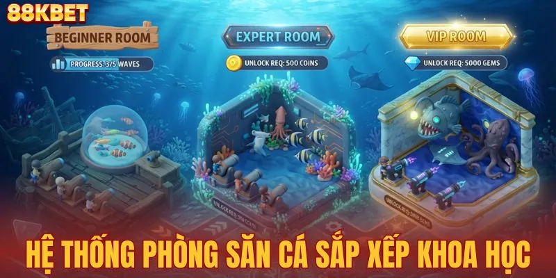 Hệ thống phòng chơi bắn cá sắp xếp khoa học